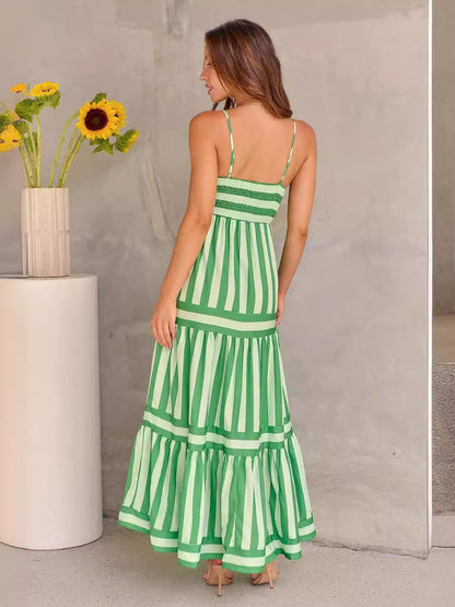 Robe Longue d’Été à Rayures – Élégance Naturelle & Séduction Décontractée