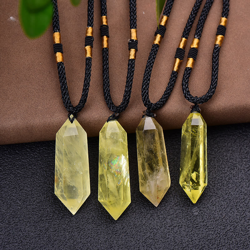 Lyra-hangerketting van natuurlijk amethistkristal - helende edelsteenjuwelen