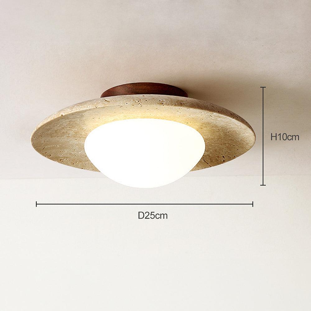 Modern Japanese Yellow Limestone Wood Ceiling Light | boxzora