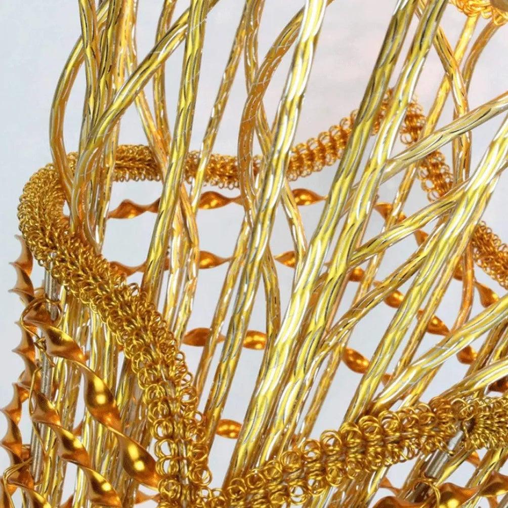 Goldene Stehlampe in Weizenform für das Wohnzimmer | boxzora