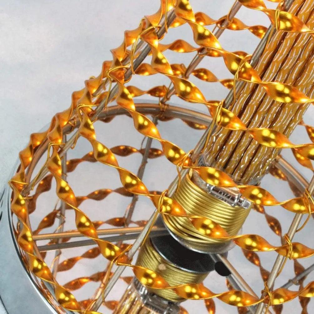 Goldene Stehlampe in Weizenform für das Wohnzimmer | boxzora