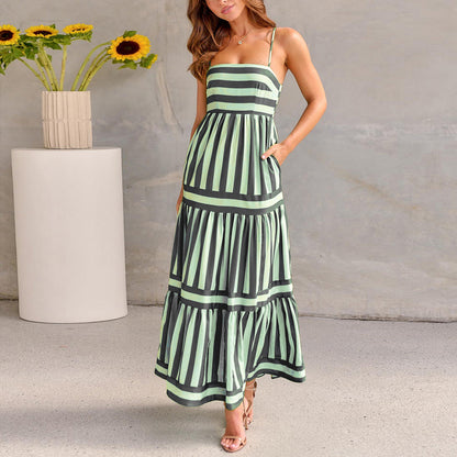 Robe Longue d’Été à Rayures – Élégance Naturelle & Séduction Décontractée