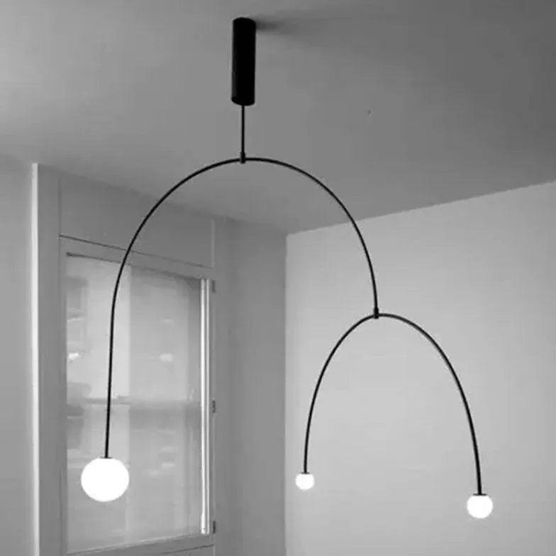 Lámpara colgante moderna negra LED curvada | boxzora