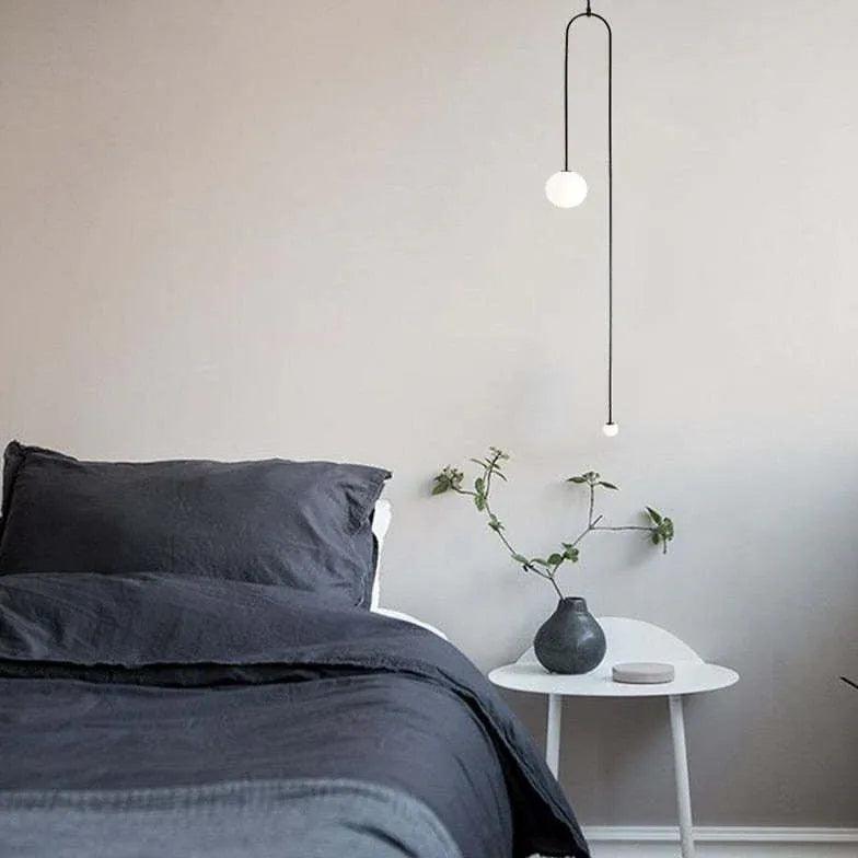 Lámpara colgante moderna negra LED curvada | boxzora