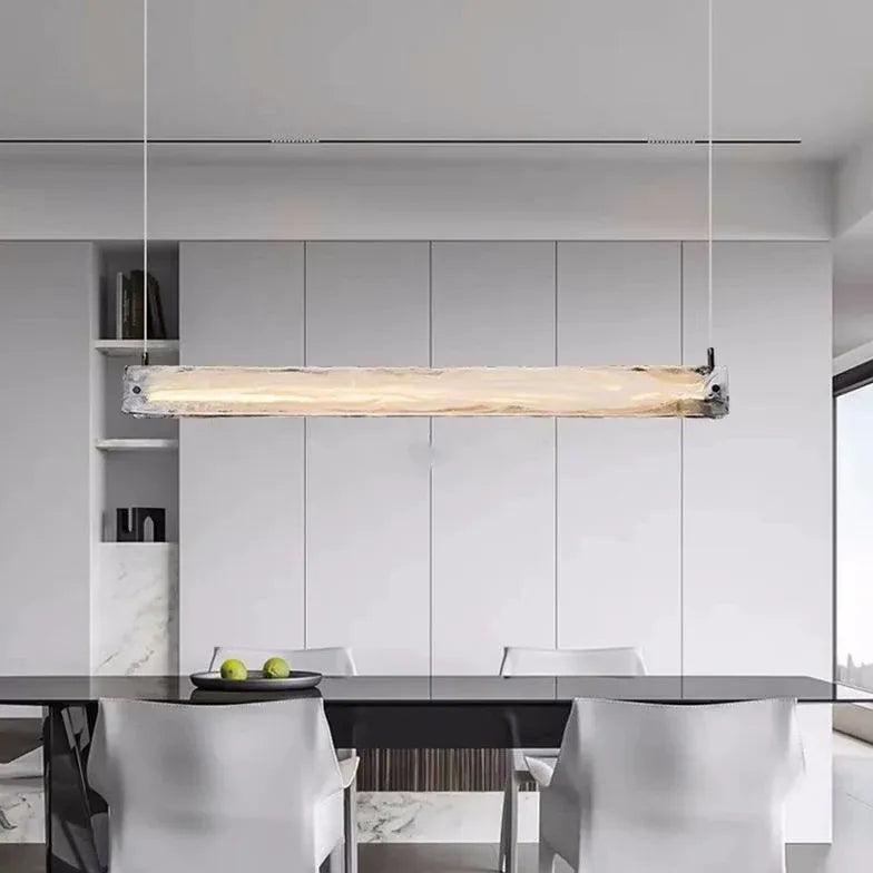 Lámpara colgante de vidrio mate para colocar sobre la mesa del comedor | boxzora