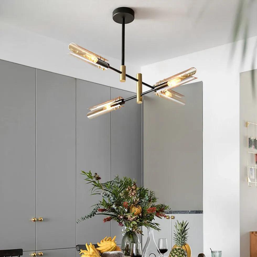 Luxe takvormige kroonluchter met draaibare verlichting voor de eettafel | boxzora