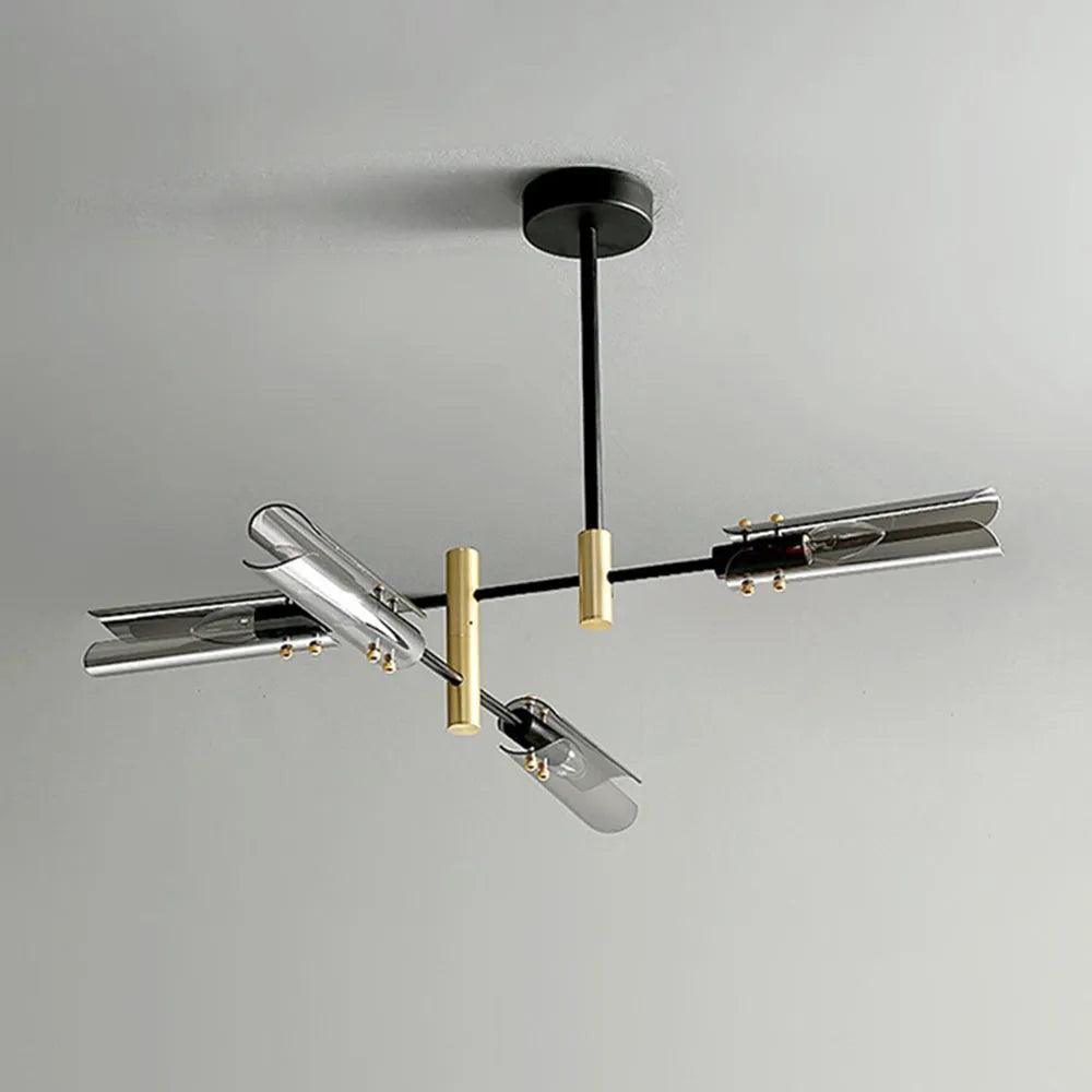 Candelabru de lux cu ramuri și lumină rotativă pentru masa din sufragerie | boxzora