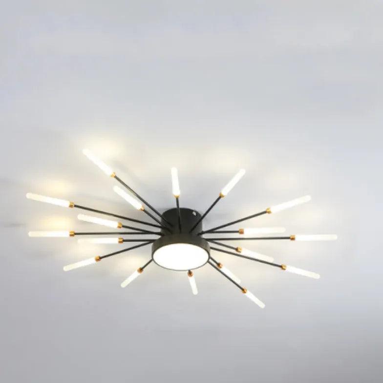 Lámpara de techo moderna de metal con diseño de fuegos artificiales, regulable, para salas de estar | boxzora