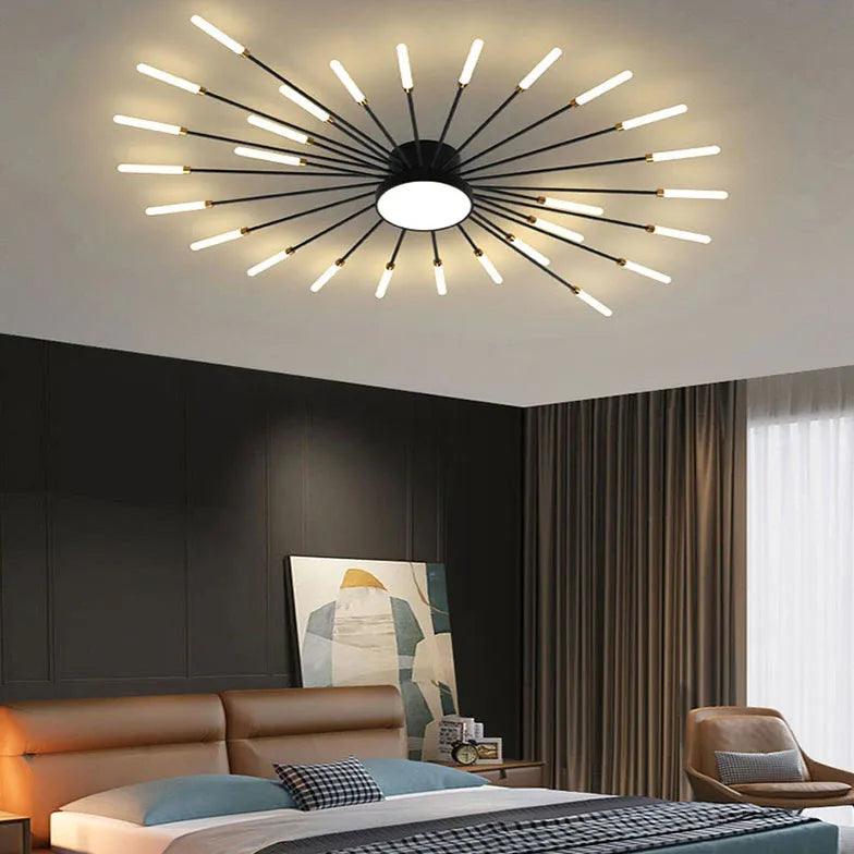 Modern Firework Flush Ceiling Light Metal Dimmable for Living Rooms | boxzora