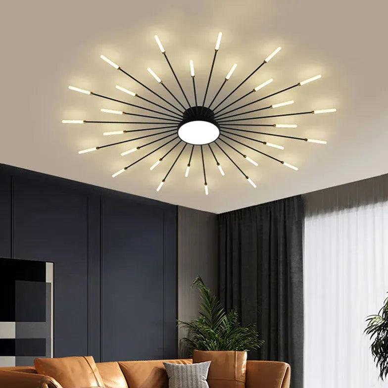 Modern Firework Flush Ceiling Light Metal Dimmable for Living Rooms | boxzora