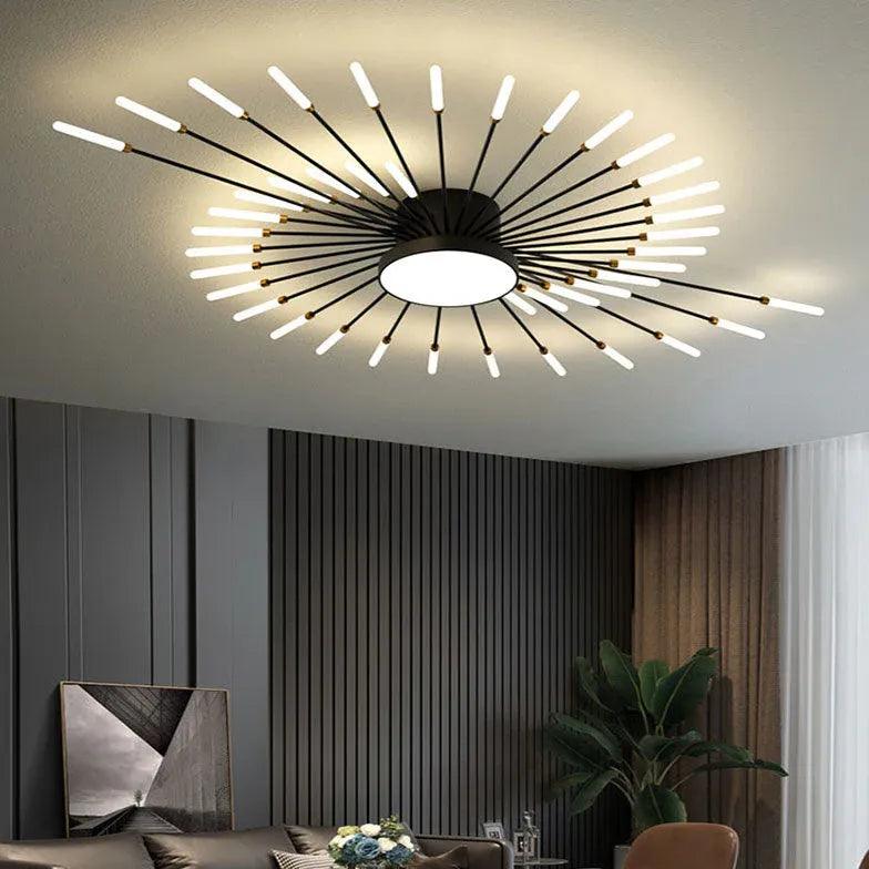 Modern Firework Flush Ceiling Light Metal Dimmable for Living Rooms | boxzora