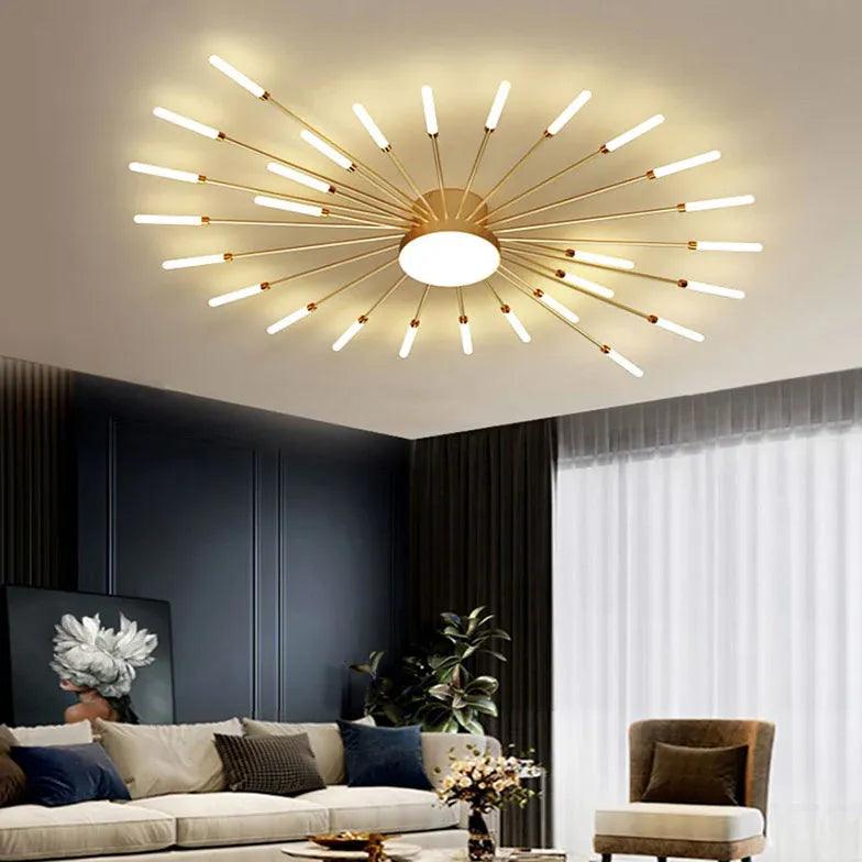 Modern Firework Flush Ceiling Light Metal Dimmable for Living Rooms | boxzora