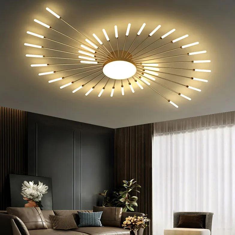 Modern Firework Flush Ceiling Light Metal Dimmable for Living Rooms | boxzora