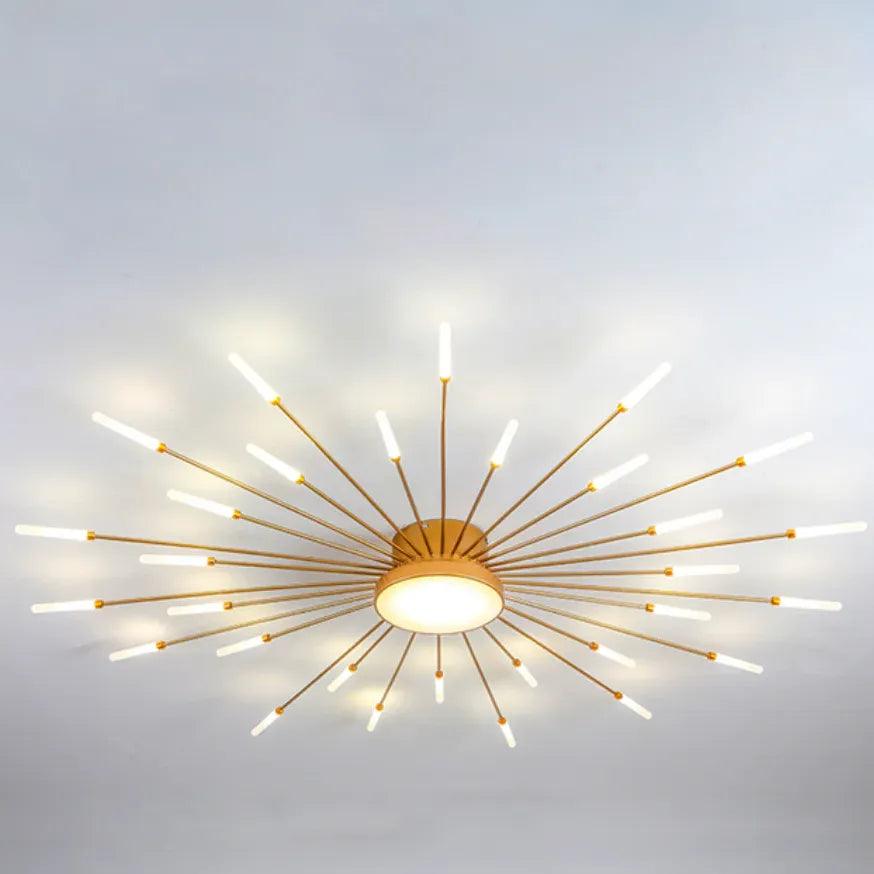 Modern Firework Flush Ceiling Light Metal Dimmable for Living Rooms | boxzora