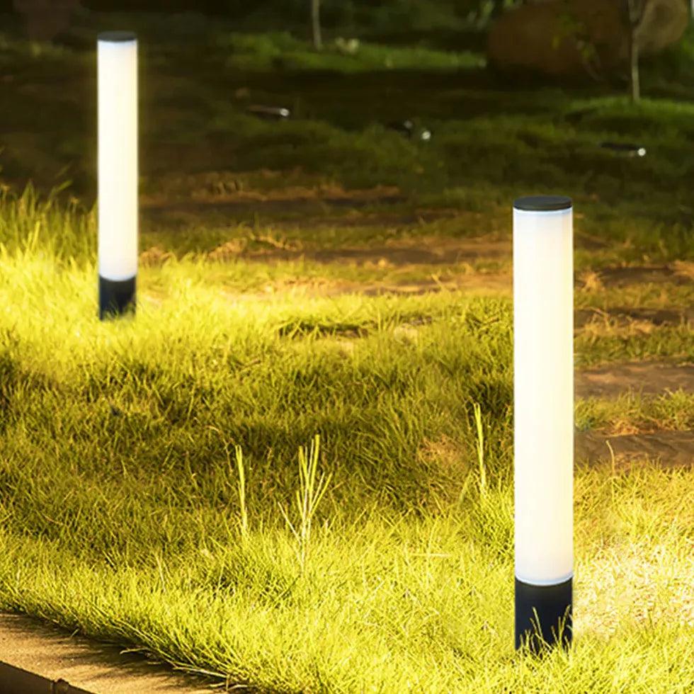 Borne lumineuse cylindrique étanche pour jardin | boxzora