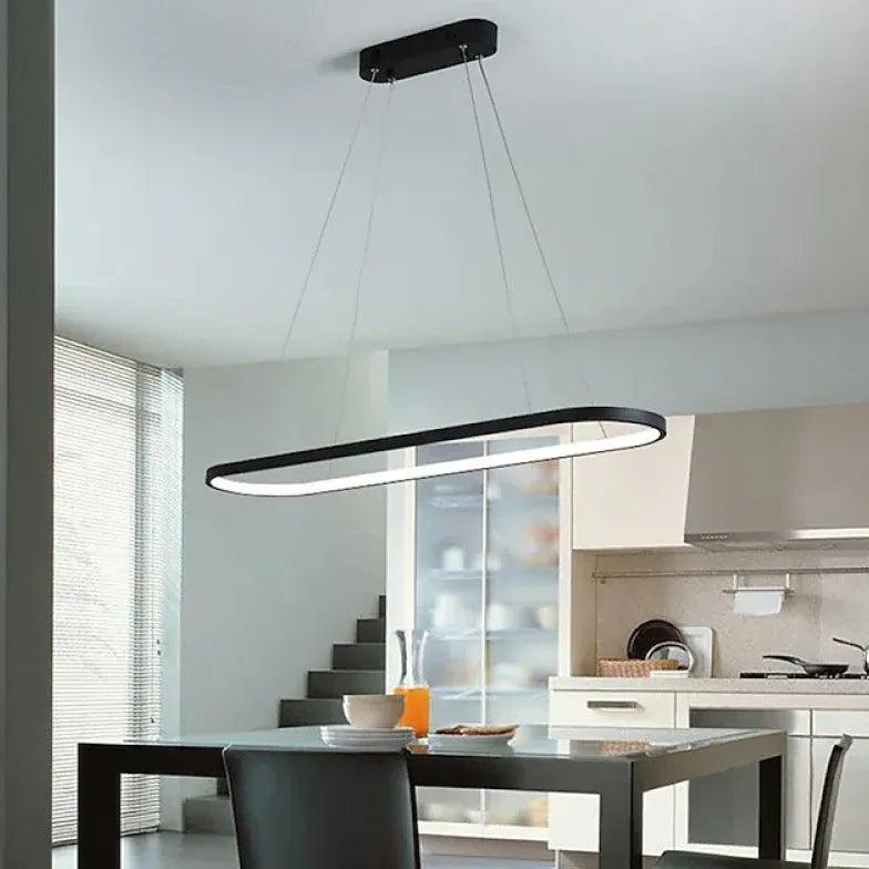 Modern Oval Ring LED Pendant Light for Dining Room | boxzora