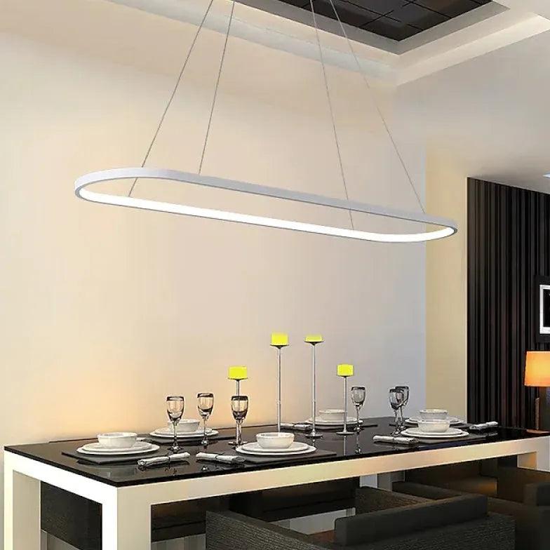 Modern Oval Ring LED Pendant Light for Dining Room | boxzora