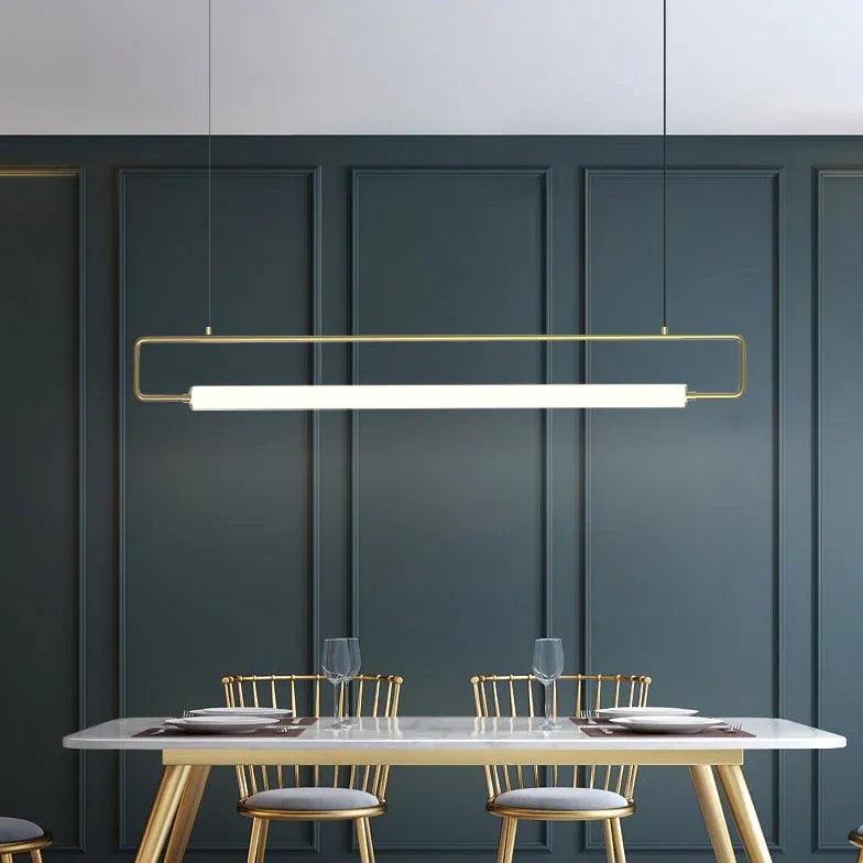 Suspension moderne rectangulaire en fer pour table de salle à manger | boxzora