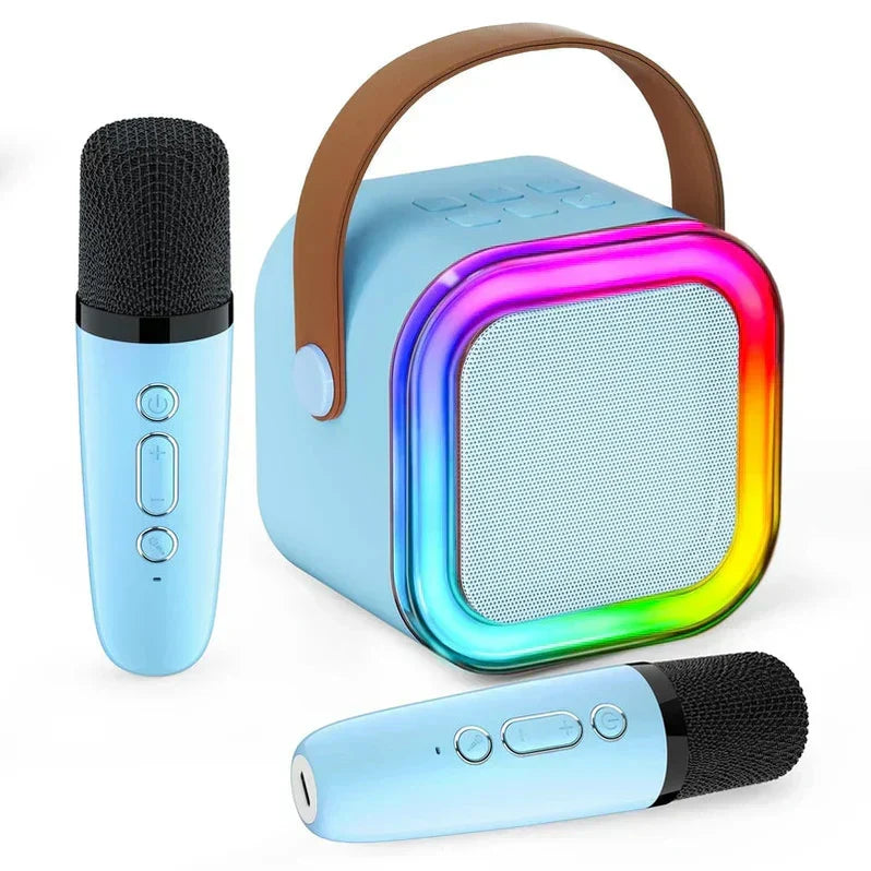 Portable Bluetooth Speaker and Wireless Microphones Karaoke Set