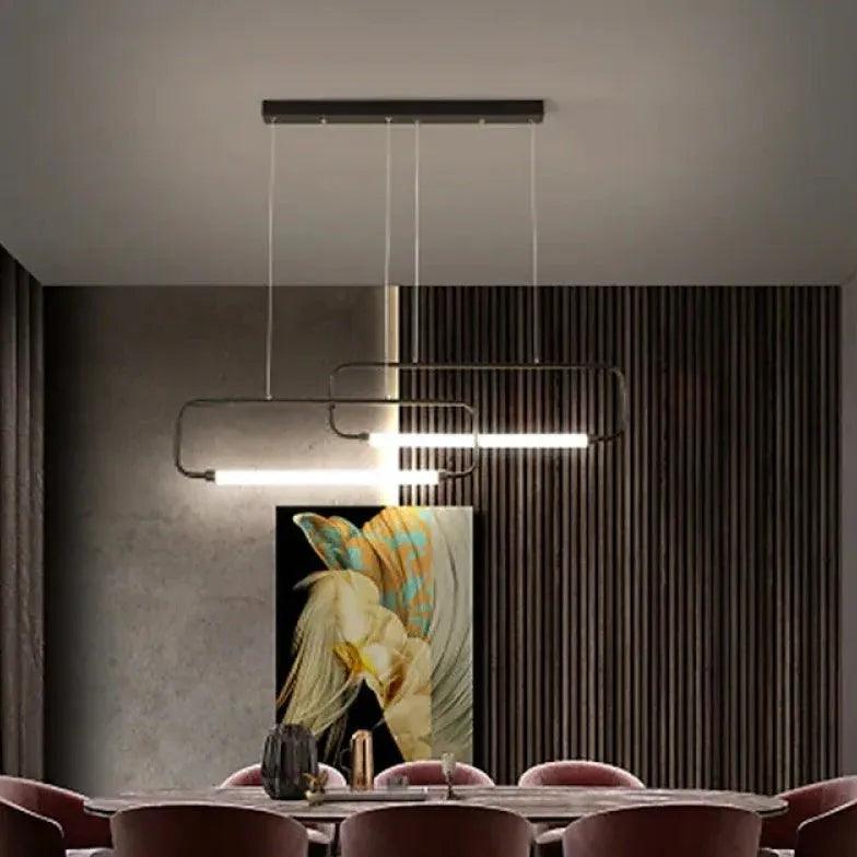 Minimalistyczna prostokątna lampa wisząca do jadalni | boxzora