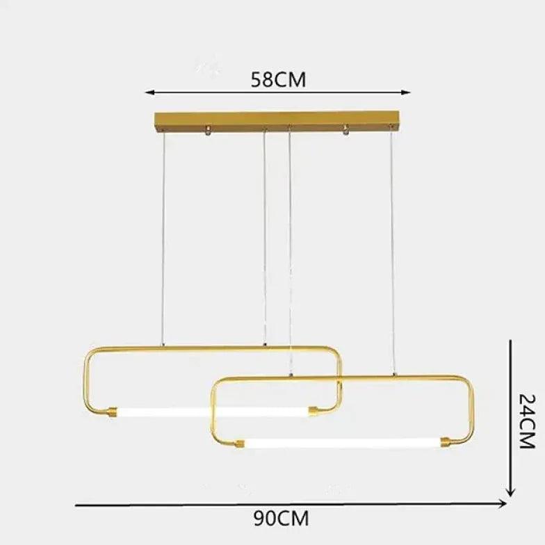 Minimalistyczna prostokątna lampa wisząca do jadalni | boxzora