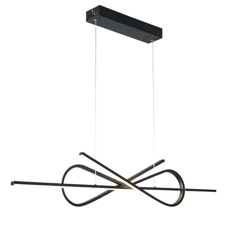 Minimalistyczna liniowa czarna lampa wisząca do jadalni | boxzora