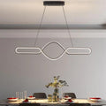 Candeeiro suspenso linear preto minimalista para sala de jantar | boxzora