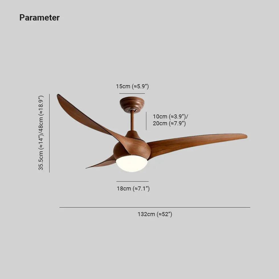 Ventilador de techo minimalista de tres aspas con luz | boxzora