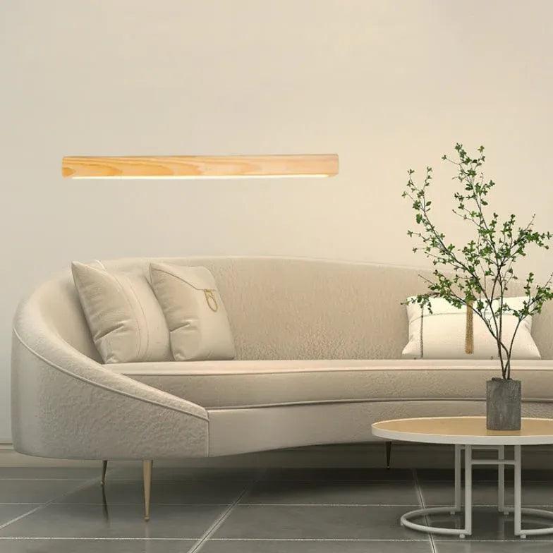 Minimalistische lineaire witte houten wandlamp | boxzora