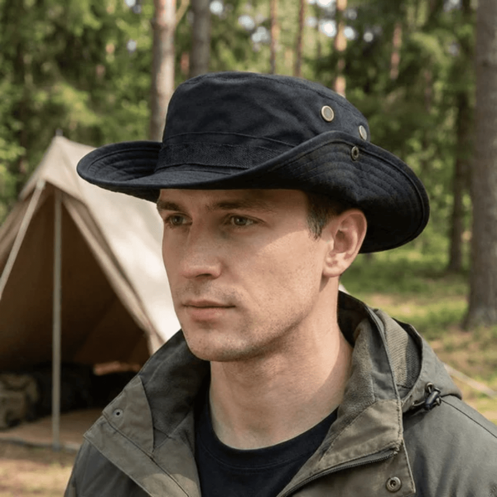 Lätt bushhatt med brett brätte – ventilerande
