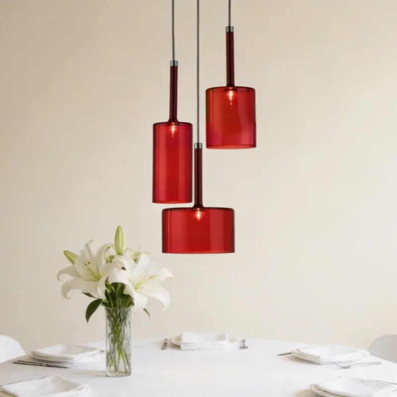 Lampada a sospensione moderna in vetro colorato dimmerabile per sala da pranzo | boxzora