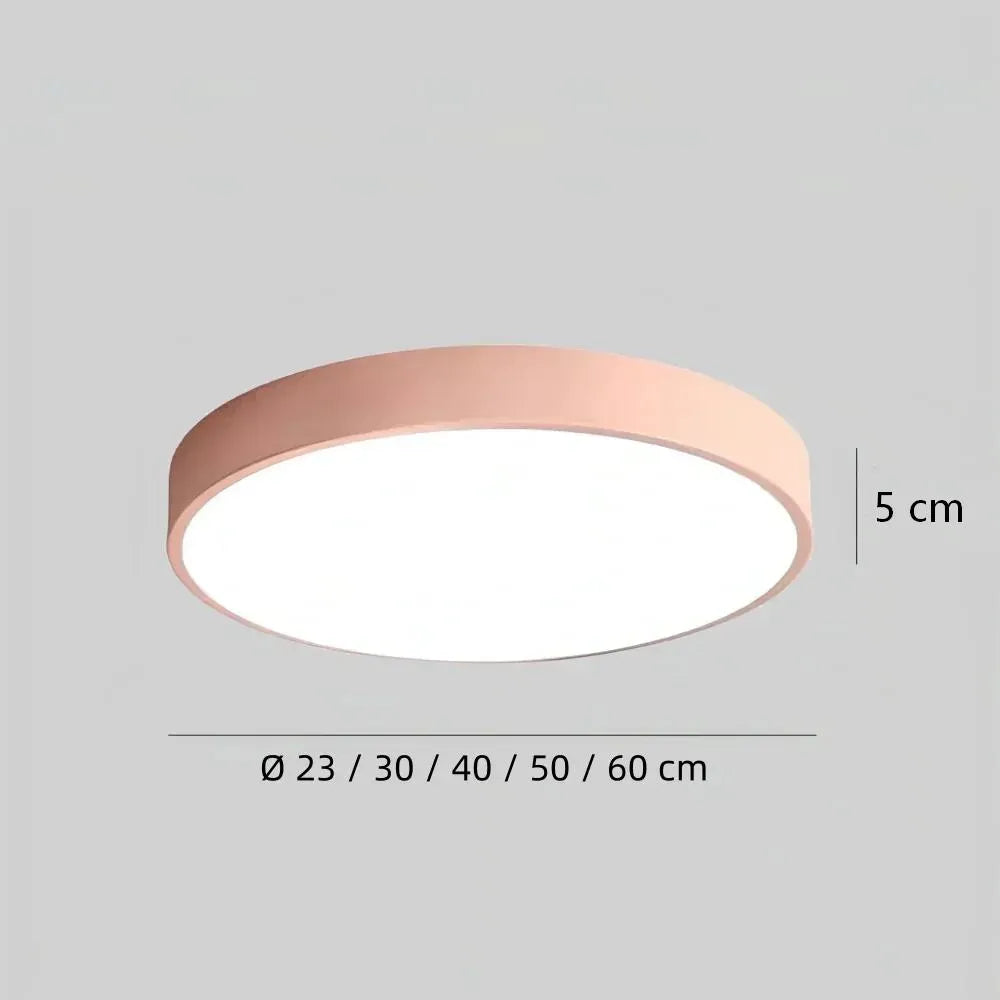 Moderne ronde LED-plafondlamp in macaronstijl voor de slaapkamer | boxzora