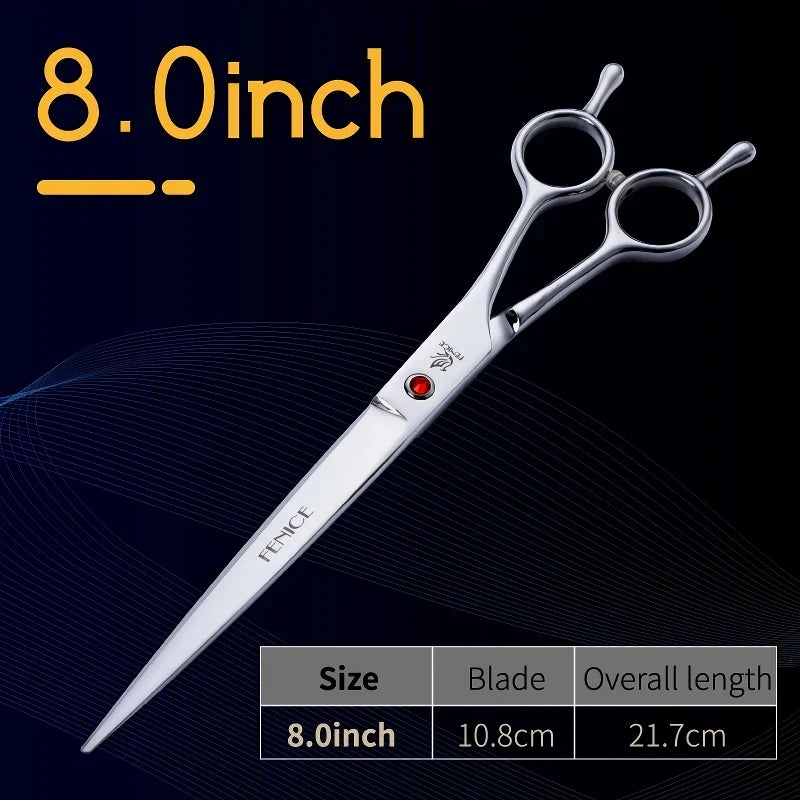 Professional Straight Pet Shears — 7.0, 7.5 & 8.0 Inch Sizes