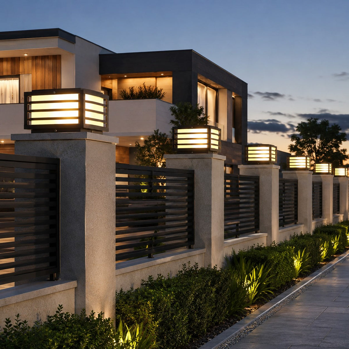 Lampă modernă de perete solară pentru exterior — carcasă din aluminiu turnat sub presiune, bec LED alb cald, abajur din sticlă