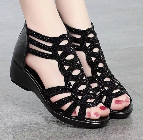 Sandales compensées chic
