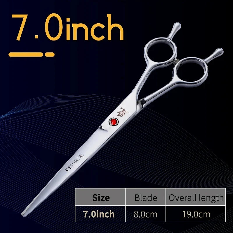 Professional Straight Pet Shears — 7.0, 7.5 & 8.0 Inch Sizes