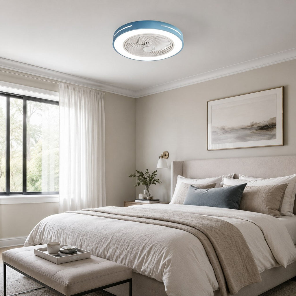 Moderner flügelloser Deckenventilator – Flächenbündige Eisenmontage, 72W LED-Leuchten, verstellbar