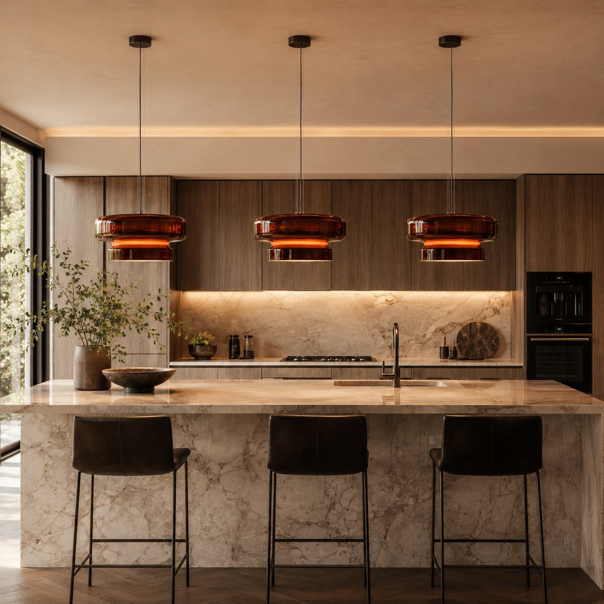 Adjustable Glass Pendant Lamp — Modern LED Ceiling Hanging Light