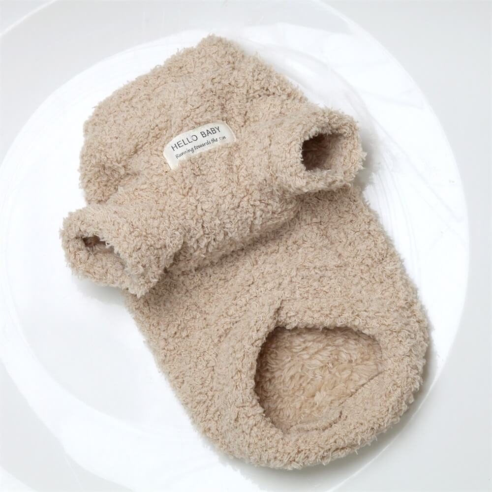 Suéter acogedor de forro polar suave para perro — Tonos pastel delicados e interior cálido