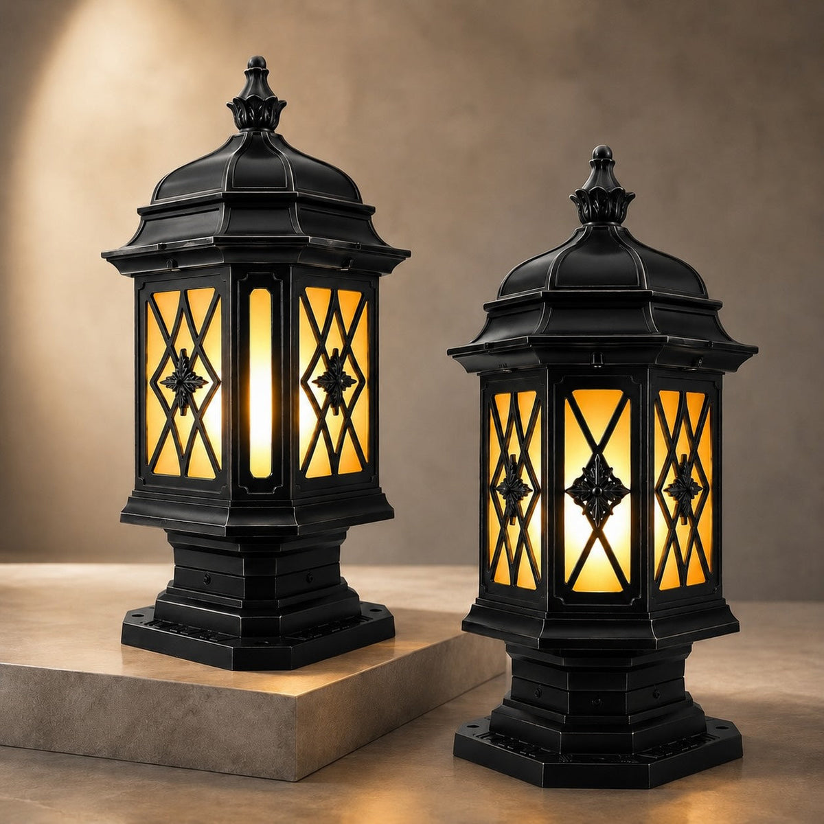 Lampă de exterior modernă, tip stâlp, montată pe perete — aluminiu, dulie E27, abajur din sticlă mată