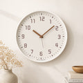 30-cm-Wanduhr aus Bambusholz – rundes Zifferblatt, geräuschloses Quarzwerk