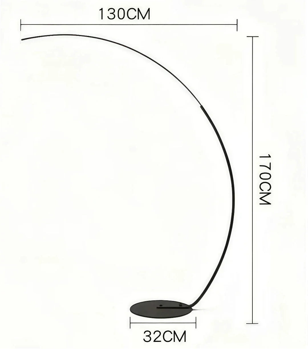Lampada da terra minimalista ad arco per soggiorno, in metallo, con LED dimmerabile | boxzora