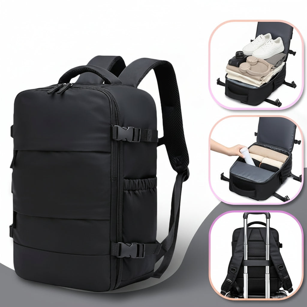 Reiserucksack-Set mit Vakuumkompression – luftdichtes Verschlusssystem, kompakter Allzweckrucksack