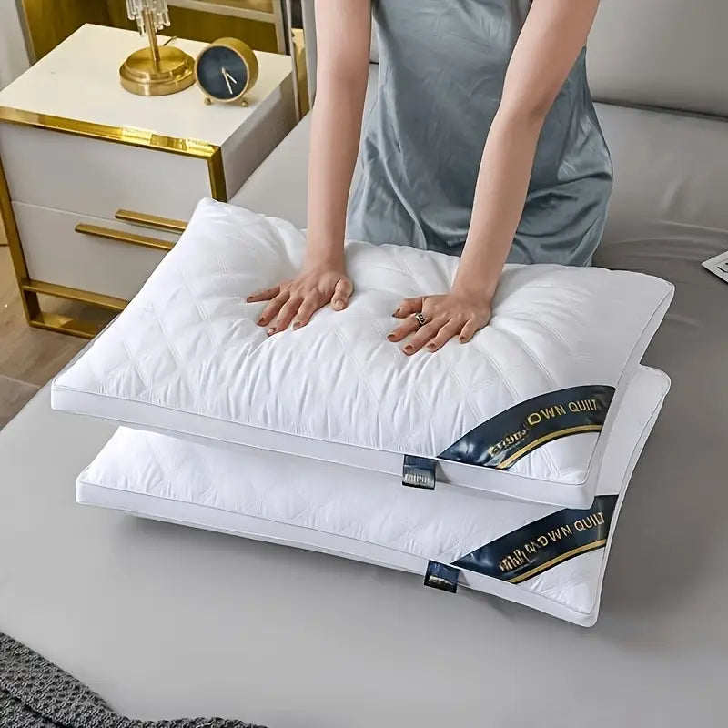 DreamRest-sett med 2 hypoallergene 3D-puter — myk nakkestøtte, ergonomisk kontur