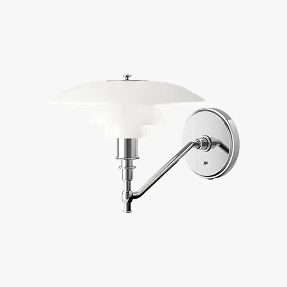 Moderne hvite innendørs vegglamper i metall med flere glasslag | boxzora