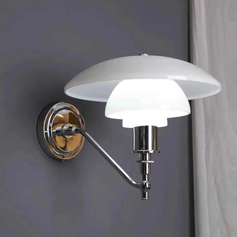 Moderne hvite innendørs vegglamper i metall med flere glasslag | boxzora