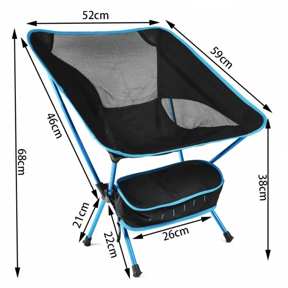 Lätt hopfällbar campingstol — kompakt design på 2.0 pund