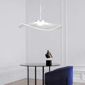 Suspension moderne blanche en forme de vague et de feuille de lotus | boxzora