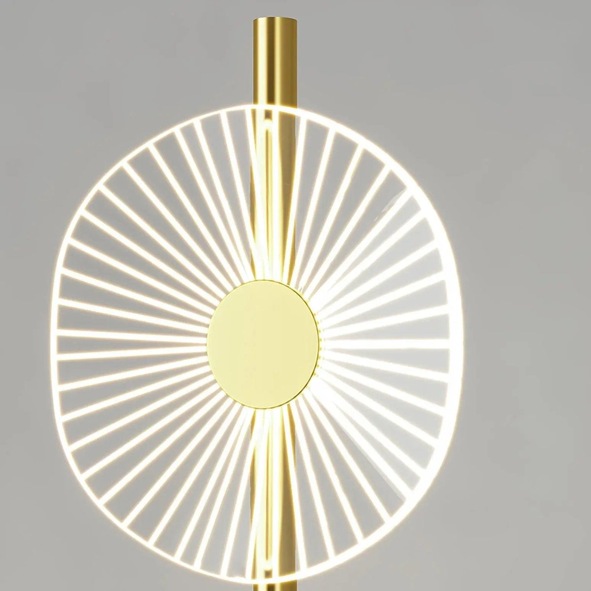 Goldene LED-Stehlampe in Lotusblattform für das Wohnzimmer | boxzora