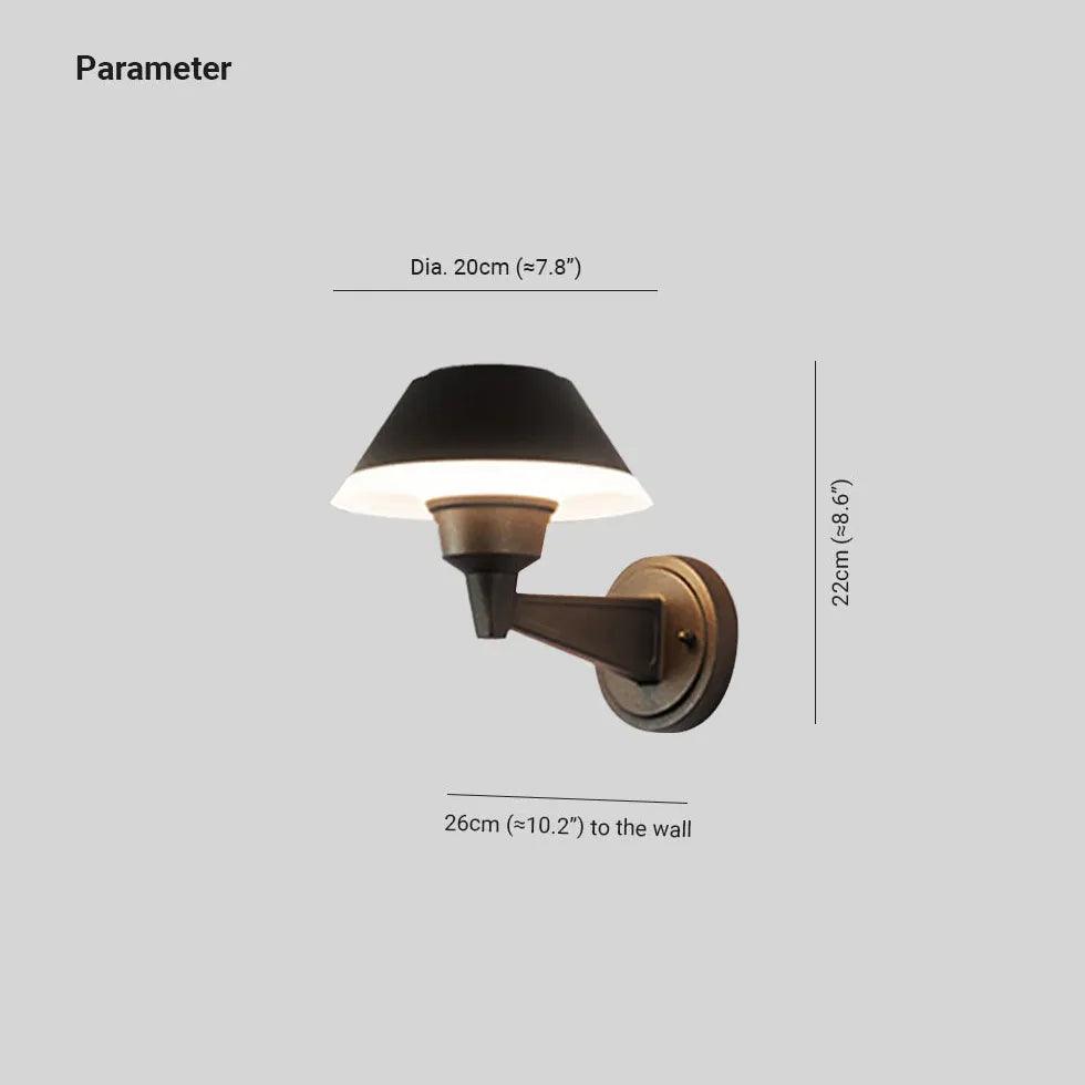 Lampă de perete minimalistă neagră, în formă de ciupercă, pentru exterior | boxzora